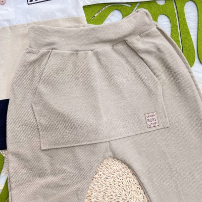 Conj. Camisa Dino Adventurer Gola Polo e Calça de Moletinho - Areia e Off White